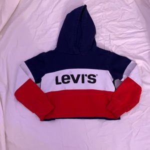 Levi’s red,white,and blue pullover hoodie for girl